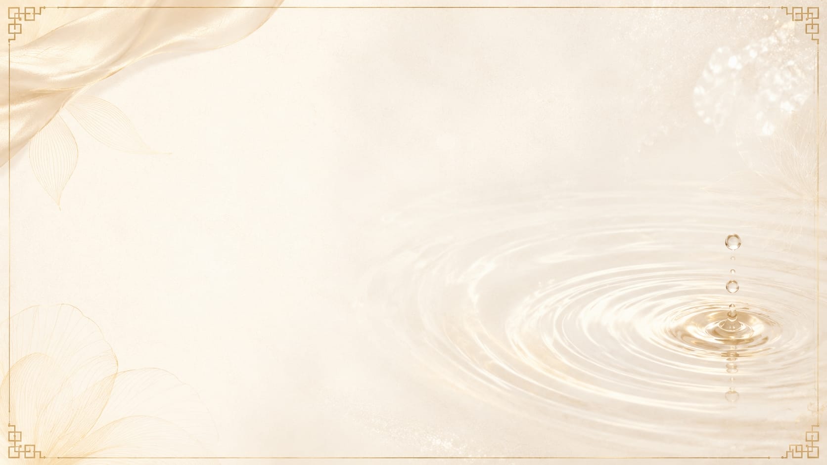 About Us section of KISMAEL page explaining the meaning behind the brand name. Shows the heading "The Meaning Behind KISMAEL", formula "KISMET + MAEL = KISMAEL", and a descriptive paragraph about the brand philosophy on a soft cream background with subtle water ripples and leaf motifs.